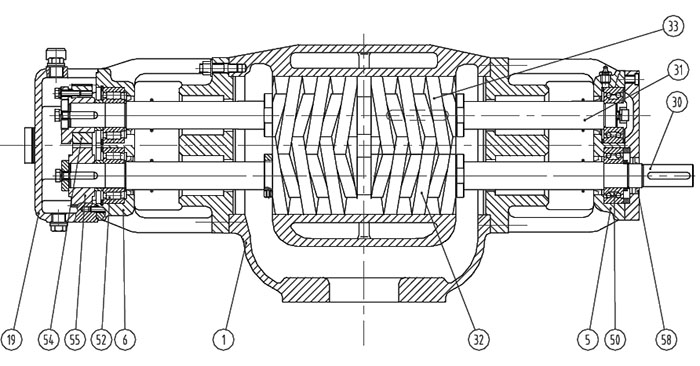 雙螺(luo)杆泵結構圖